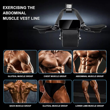 Abdominal Wheel Automatic Rebound Elbow Support Anti-Slip Fitness AB Roller