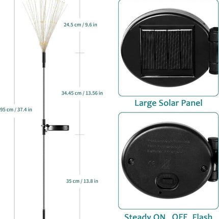 2/4PCS Solar Lights Outdoor Garden LED Solar Powered Firework Light Lamp DIY