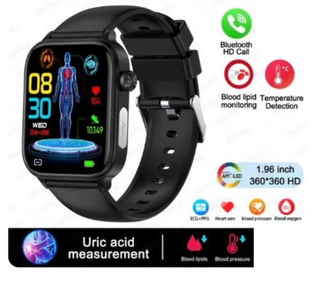 ECG PPG Smart Watch Heart Rate Blood Pressure Body Temperature Notifications UK