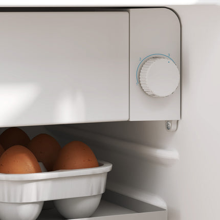 HOMCOM 46L Counter Top Fridge Mini Fridge with Lock Chiller Box Cream White
