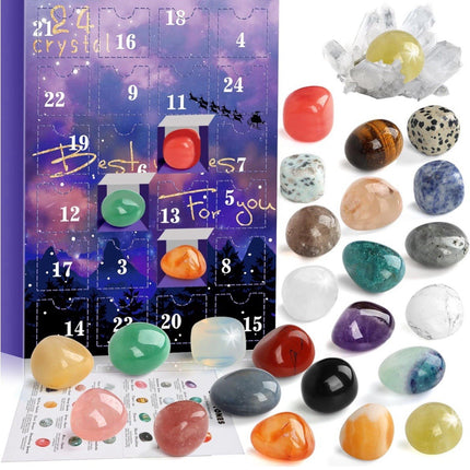 Christmas Advent Calendar 2025 Natural Crystal Gemstone Stone Mineral Gifts