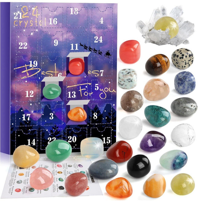 Christmas Advent Calendar 2025 Natural Crystal Gemstone Stone Mineral Gifts