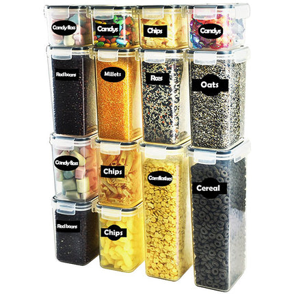NEW! 14Pc Airtight Reusable Plastic Kitchen Food Storage Container Organiser Set