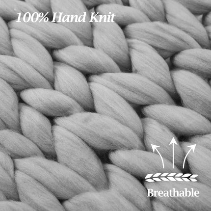 Chunky Knit Throw Blanket Handwoven Home Decor, 120Cm L X 150Cm W