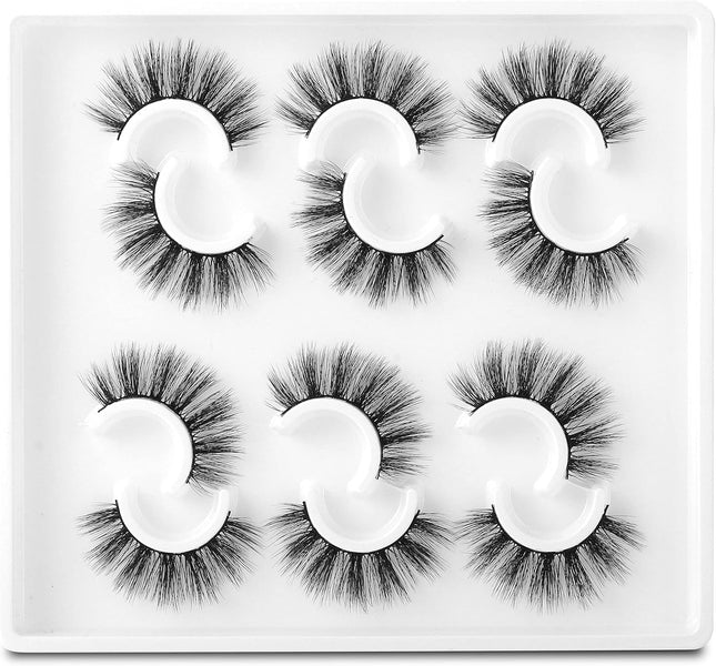 False Eyelashes, 3D Faux Mink Lashes Natural Long Thick Makeup Eyelashes Reusable Fake Eye Lashes