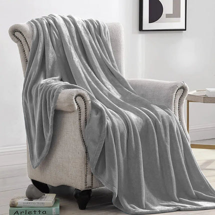Climax Super Soft Reversible Mink Faux Plush Fur Fleece Blanket Throw