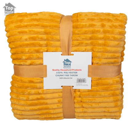 Chunky Rib Throw Luxury Soft Warm Blanket Fleece Soft Throw Warm Cosy King- Size
