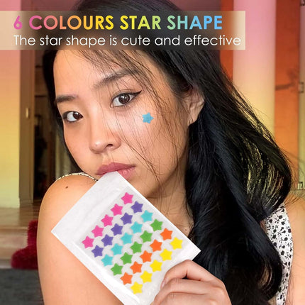 Star Pimple Patches,Hydrocolloid Patches (120 Patches),Cute Pimple Patches in 6 Colors for Face,Cute Face Stickers