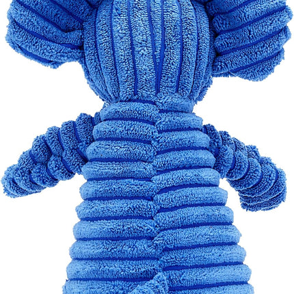 Zappi Co Blue Elephant Plush Dog Toy with Squeaker – Soft, Durable, Ribbed Plush