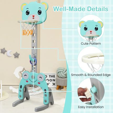 3 in 1 Kids Basketball Hoop and Stand Set for Kids