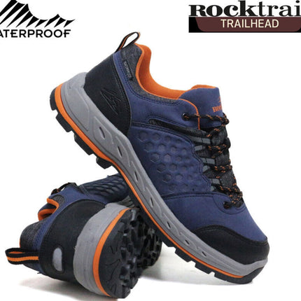 MENS WATERPROOF HIKING TRAIL MEMORY FOAM WALKING ANKLE TRAINERS SHOES BOOTS SZ