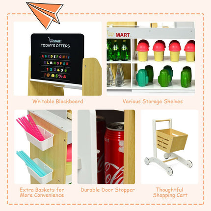 Supermarket Play Set with Shopping Cart for Toddlers