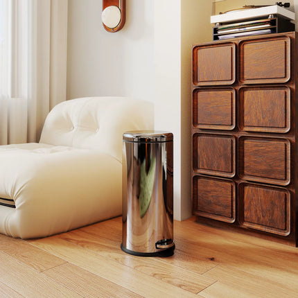 Foot Pedal Bin Stainless Steel Metal Waste Rubbish Lid Kitchen Garbage