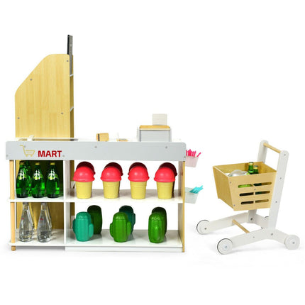 Supermarket Play Set with Shopping Cart for Toddlers