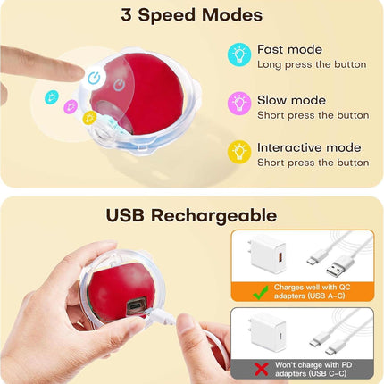 Smart Cat Toys Interactive Chirping Hide and Seek Cat Catching Game Ball