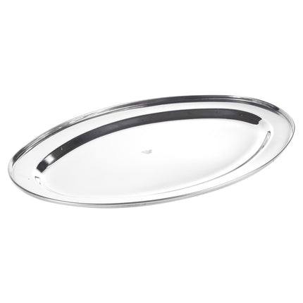 Oval Silver Effect Serving Plate Dinner Tray Platter Mirror Tableware Polished