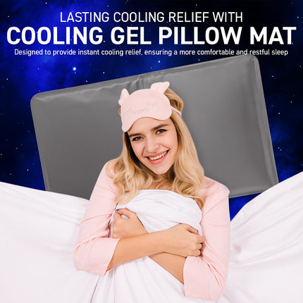 Self Cooling Gel Pillow Natural Comfortable Sleep Head Support Soft Chilled Pad