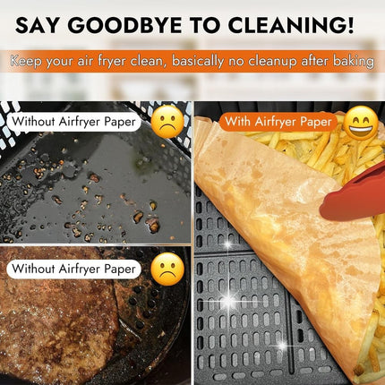 BYKITCHEN Air Fryer Liners for Tefal XXL Dual Easy Fry 11L Air Fryer, Disposable
