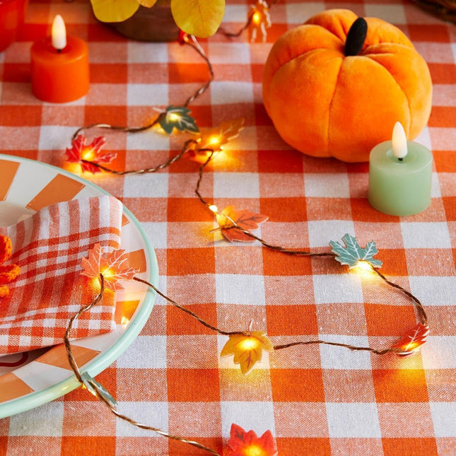 Talking Tables Fall Indoor LED String Warm Glow Autumnal Table Decorations Fun F