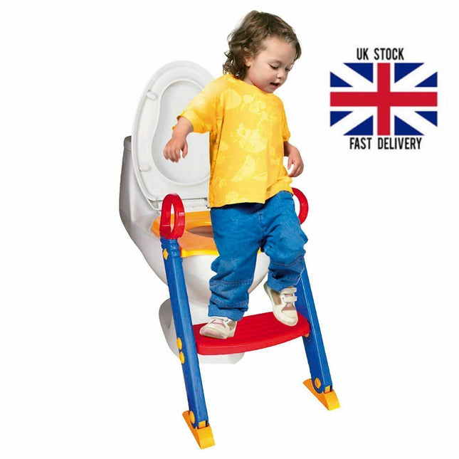 Children Safe Toilet Seat Ladder Toddler Training Step up Easy Fold - XMAS Gift