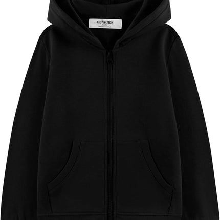 Kids Soft Brushed Fleece Zip-Up Hooded Sweatshirt Hoodie for Boys or Girls 4-12 Years
