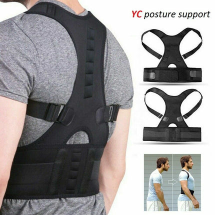NEOPRENE MAGNETIC POSTURE CORRECTOR BAD BACK LUMBAR SHOULDER SUPPORT BELT BRACE