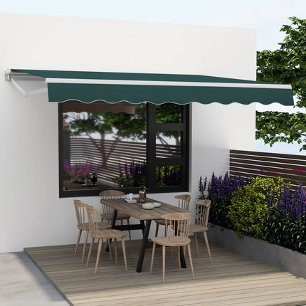 3.6 X 3 M Patio Retractable Awning with Manual Crank Handle