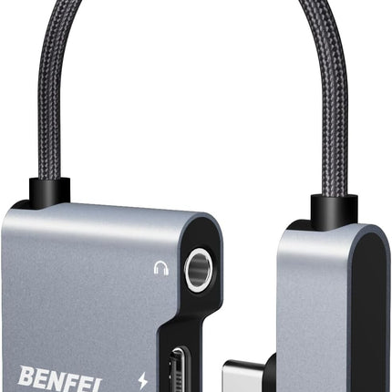 Usb C to Audio Jack Adapter with 60W Fast Charging, Usb-C to 3.5Mm Female with 8