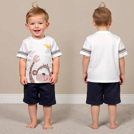 Toddler Boy Clothes Boys Summer Outfits Cotton Short Sleeve T-Shirt & Shorts Set 2-7Yrs