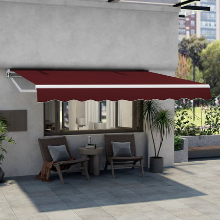 3.6 X 3 M Patio Retractable Awning with Manual Crank Handle