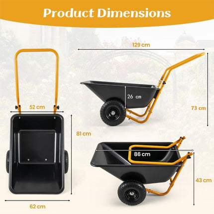 Heavy-Duty Garden Utility Cart with Pneumatic Tires