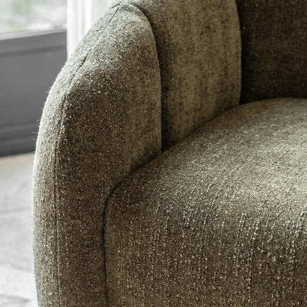 Atella Moss Green Bouclé Tub Chair