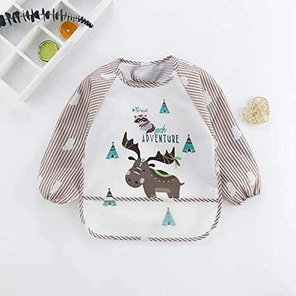 Pandaear (3 Pack Long Sleeve Bibs| Waterproof Full Sleeve Bib for Baby Infant To