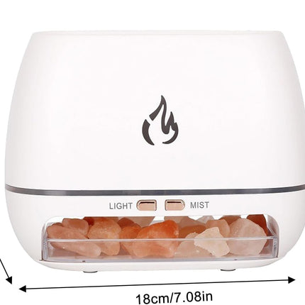 Salt Rock Scent Diffuser | Aromatherapy Diffuser Cool Mist Humidifier | Simulated Flame Diffuser | Personal Care Small Appliances & Accessories, Color White, Black, Yellow
