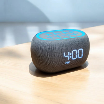 Music Clock Bar Bedside Alarm Clock 7 Night Light Bluetooth Speaker White Noise