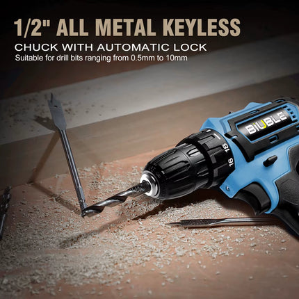 21V Cordless Impact Drill High-Power Rechargeable Electric Drill Lithium Battery Multifunctional Screwdriver