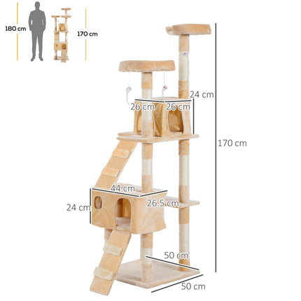 Cat Tree Kitty Activity Play Centre, Scratching Scratcher, 173Cm