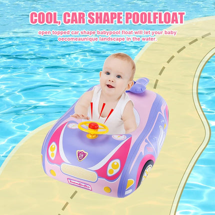 Kid Inflatable Swimming Car Boat Seat Sunshade Baby Swim Float Ring Pool Summer