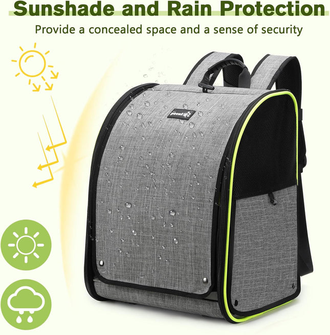 Breathable Bird Carrier, Outdoor Backpack with Adjustable Tripod, Lightweight and Portable Waterproof Parrot Travel Backpack, Wide View and Shading Cat & Dog Backpack for Hiking