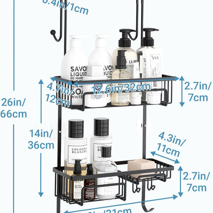 COSYLAND Shower Caddy over the Door, Rustproof Bathroom Shelf Organizer, SUS304