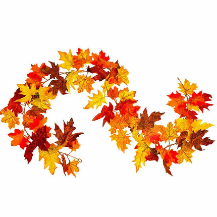 175Cm Artificial Autumn Fall Maple Leaves Garland Hanging Plant Halloween Decor