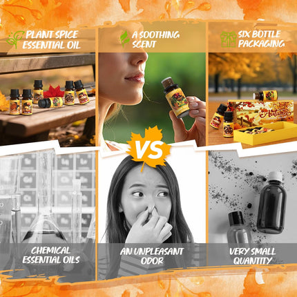 Soulorigin Autumn Essential Oils Set, Fragrance Oil Set for Oil Diffusers, Bath