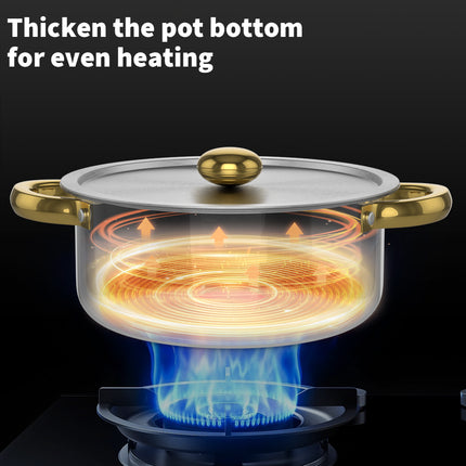 10Pc INDUCTION PAN SET GLASS LIDS STAINLESS STEEL KITCHEN COOKWARE POT