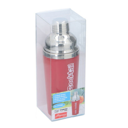 Cocktail Shaker Stainless Steel 3 Piece Built in Strainer Cap Drinks Mixer 450Ml