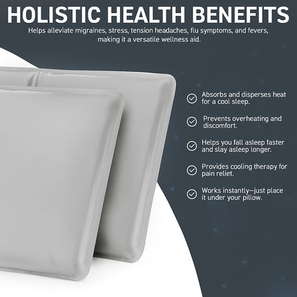 Self Cooling Gel Pillow Natural Comfortable Sleep Head Support Soft Chilled Pad