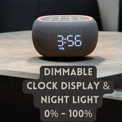 Music Clock Bar Bedside Alarm Clock 7 Night Light Bluetooth Speaker White Noise