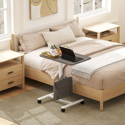 Pneumatic Height Adjustable Standing Desk with Wheels and Headphone Hook