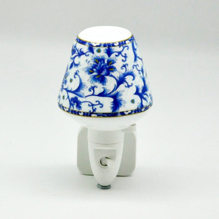 Night Light Blue Floral Ceramic Modern LED - Decorative Light for Home, Office