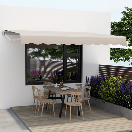 3.6 X 3 M Patio Retractable Awning with Manual Crank Handle