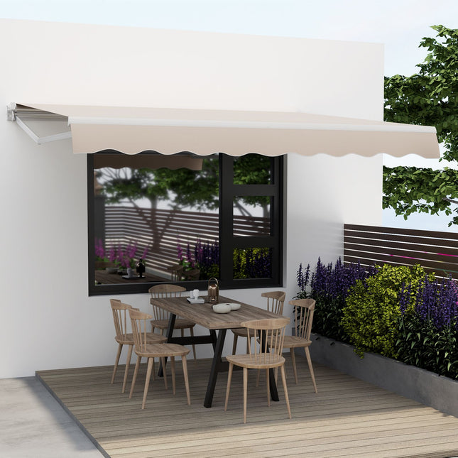 3.6 X 3 M Patio Retractable Awning with Manual Crank Handle